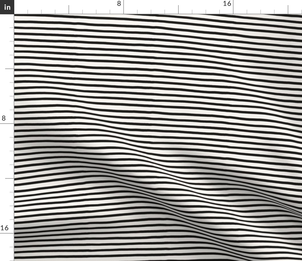 Horizontal stripes in black and white, painted lines - sketchy stripes 