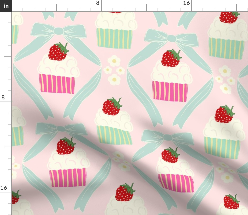 Berry Special Celebration - Strawberry Cupcake and Bows Large