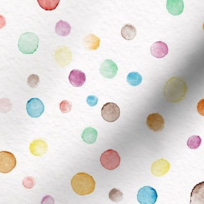 scrumptious cupcake coordinate - delicious watercolor sweet drops - colorful dots fabric and wallpaper