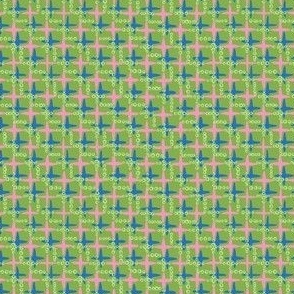 Little Bits and Bubbles Plaid SMALL 4x4 greenery green