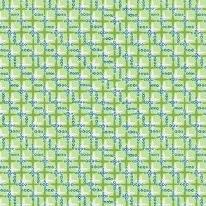 Little Bits and Bubbles Plaid SMALL 4x4 light green light