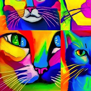 pop art style cats portrait XL
