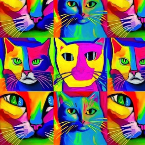 pop art cats portraits ML