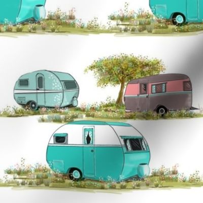 Lets Go Camping Retro Travel Trailers