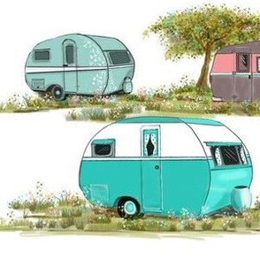 Lets Go Camping Retro Travel Trailers