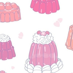 Kawaii Gelatin Jellies in Pastel Pinks + White