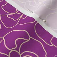 Retro Floral Linework (23") - purple, cream (ST2023RFL)