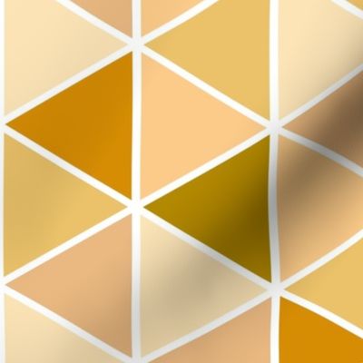 Medium Geometric Triangles, Mustard Tones
