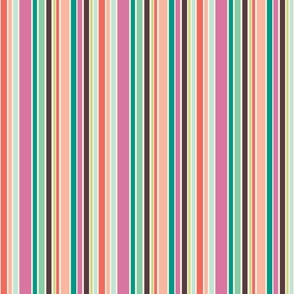 Vertical Stripes - Outlined stripes - Bright Colorful Vertical Lines - Pink Green Orange Marron