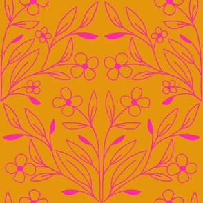 Playful Doodled Blooms - Gold