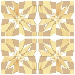 Specialty Gold Metallic Wallpaper - Texture and Tonal Art 902 - Abstract Geometric Tile - Mirror Repeat - Transparent Image