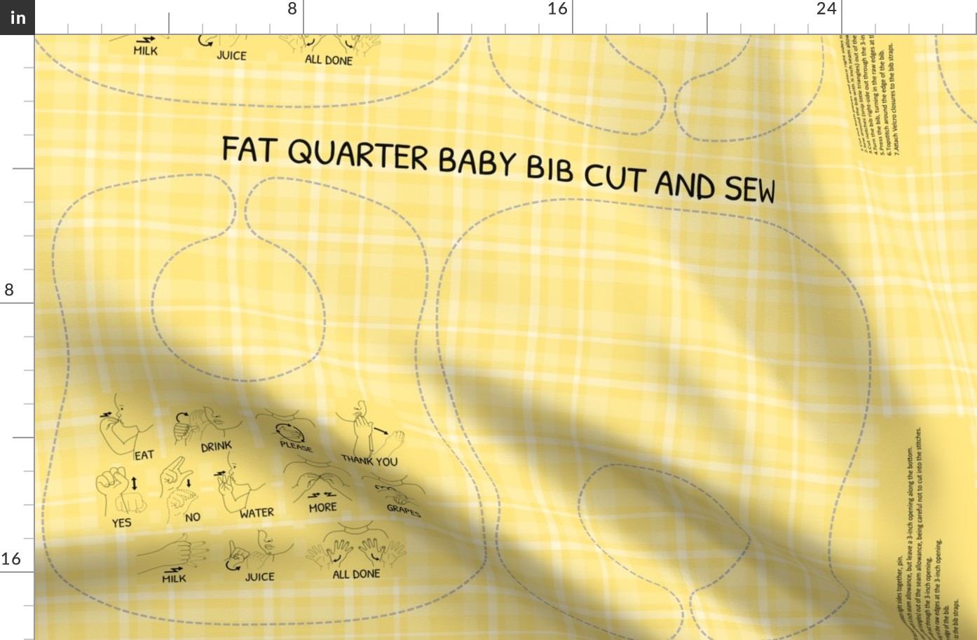 Fat Quarter Baby Bib--yellow