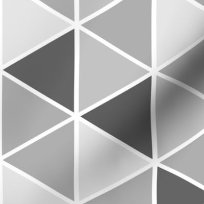 Medium Geometric Triangles, Neutral Grey Tones