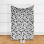 Medium Geometric Triangles, Neutral Grey Tones