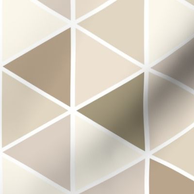 Medium Geometric Triangles, Ivory and Beige Tones