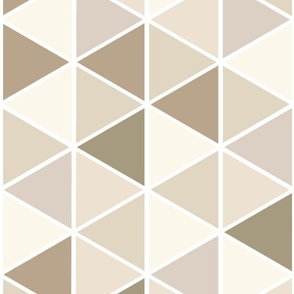 Medium Geometric Triangles, Ivory and Beige Tones