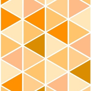 Medium Geometric Triangles, Golden Orange Tones