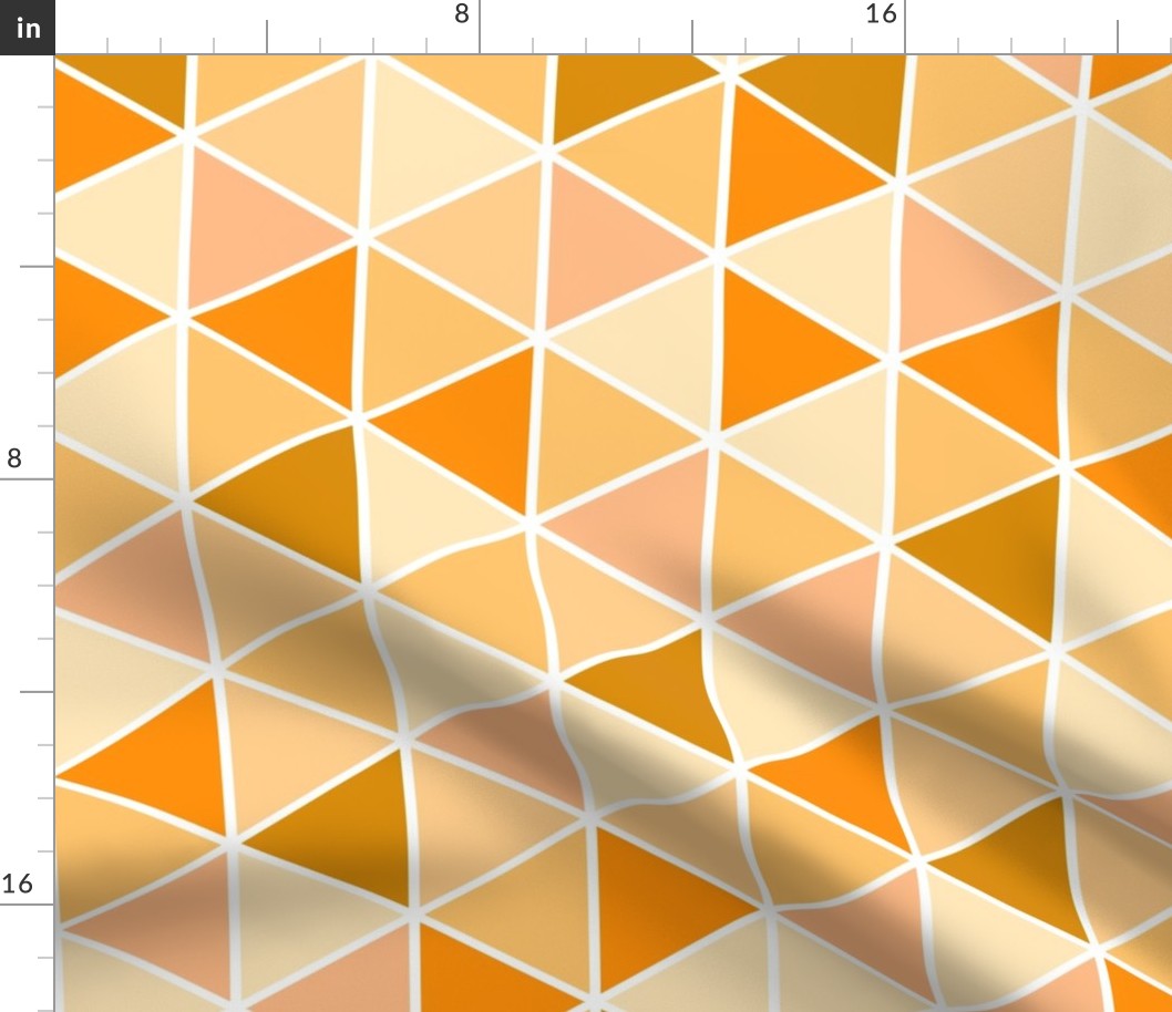Medium Geometric Triangles, Golden Orange Tones