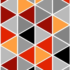 Medium Geometric Triangles, Red and Black Tones