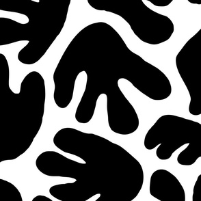 Large - abstract black and white jumbo shapes for wallpaper