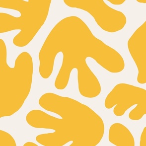 Large - abstract yellow and white jumbo shapes for wallpaper