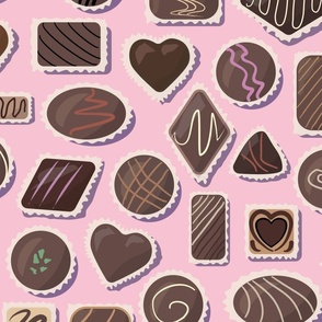Chocolates box sweet chocolate treats blush pink - large