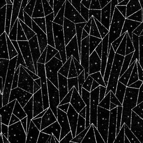 Night Star Crystals Constellation - Black and White