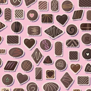 Chocolates box sweet chocolate treats blush pink - medium