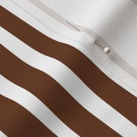 Curving Chocolate Brown Stripes on White