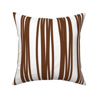 Curving Chocolate Brown Stripes on White