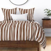 Curving Chocolate Brown Stripes on White