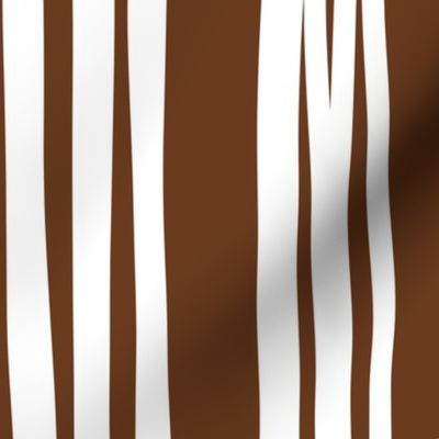 Curving White Stripes on Chocolate Brown