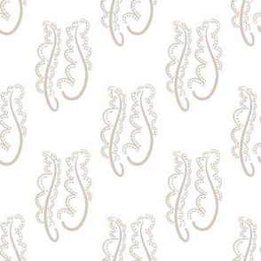 Polka Dot Feathers - Beige White Extra Small