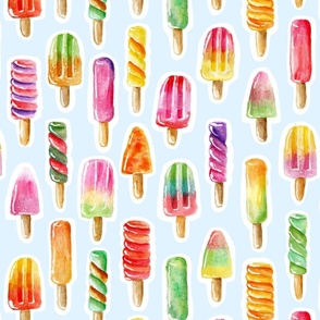 Watercolour Ice Popsicles