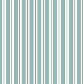 Allix Stripe: Dusty Aqua Classic Stripe, Green Blue Narrow Stripe