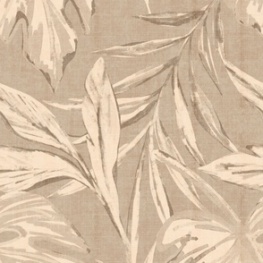 Large Scale Leaves on Linen look texture