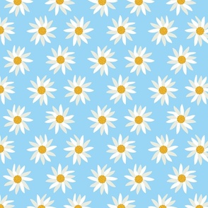 Daisies Pattern 1 - Sky Blue