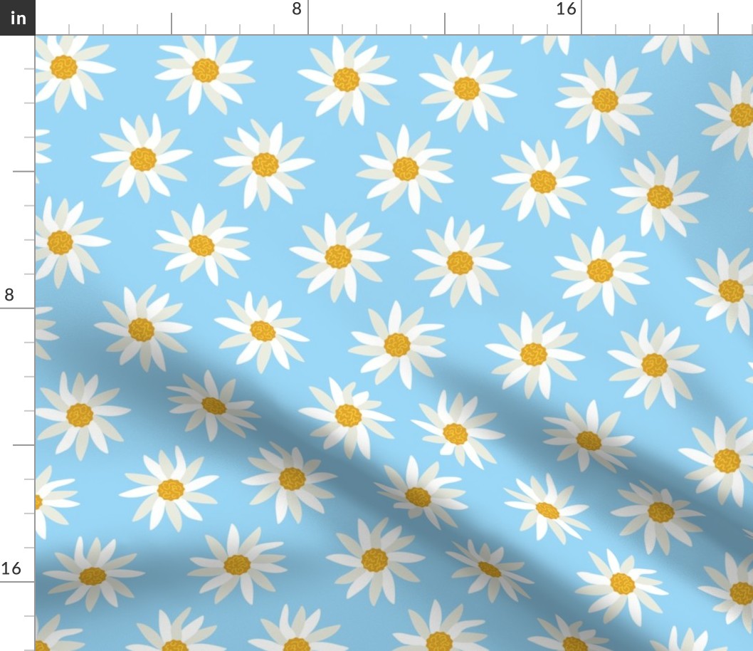 Daisies Pattern 1 - Sky Blue