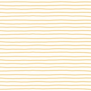 Yellow on cream wonky thin line stripe