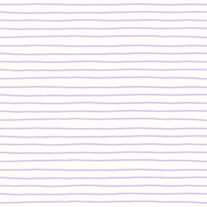 Lavender on cream wonky thin line stripe