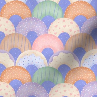 Playful Scallop Donuts on a Periwinkle Ground Color_Medium