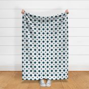 Dots and Circles White and Dark Teal Large