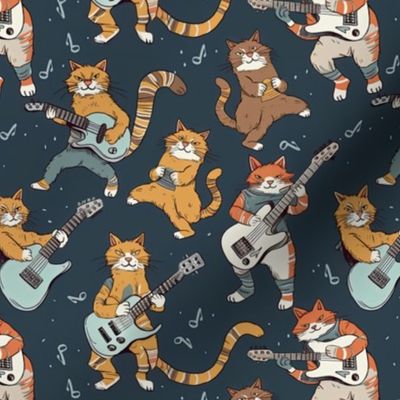 (M) Cats Rockin' Electric Guitars