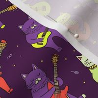 (M) Super Chill Cats Rockin' Electric Guitars | Blacklight and Neon