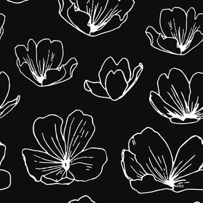 Line art Flowers | Jumbo Scale | Black and white