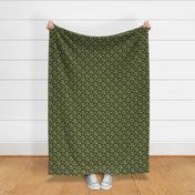 Tiny Frogs and Dragonflies SMALL 4x4 dark olive green