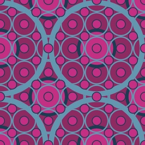 Pink and blue geometric circles