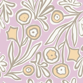 Quirky Diagonal Floral-dusty pink and peach