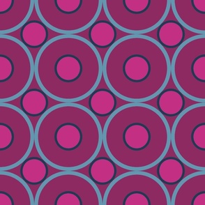 Pink and aqua blue geometric circles