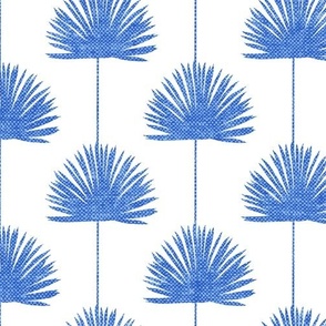 (jumbo scale) Fan Palm - Coastal Leaves - blue/white - LAD24